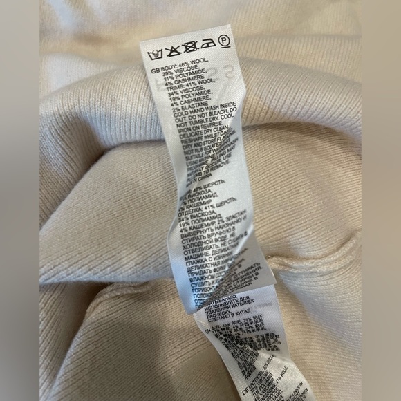 Reiss Sutton Wool blend off the shoulder cream midi dress size L - Picture 6 of 10